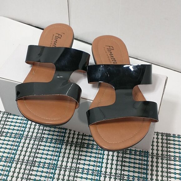 Florenzza Womens T-Strap Sandals Black Flat Heel Brazil EUR 41 US 10 - Picture 3 of 7